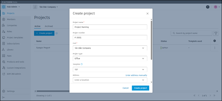 Tối ưu quản lý dự án với công cụ Projects trong Hub Admin